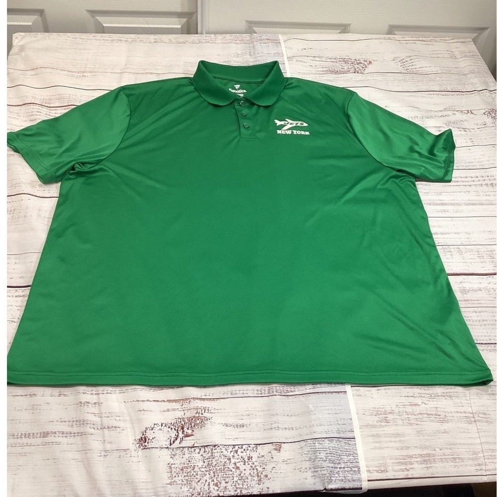 Fanatics Mens New York Jets Polo Shirt Green Short Sleeve Performance 4XL NFL